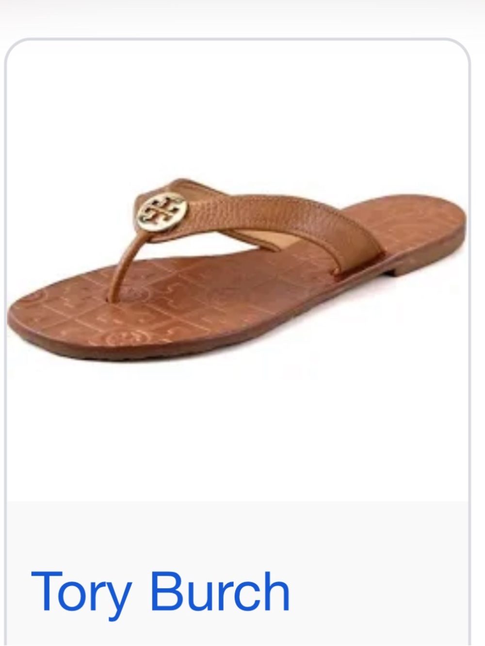 Tory Burch Thora Sandal Leather Upper & Lining Dust Bag Included Tan Gold Size 8